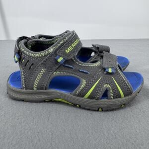 Merrell‎ Panther Sandals Boys Size 13 Gray Blue Fisherman Water Hiking MC53337